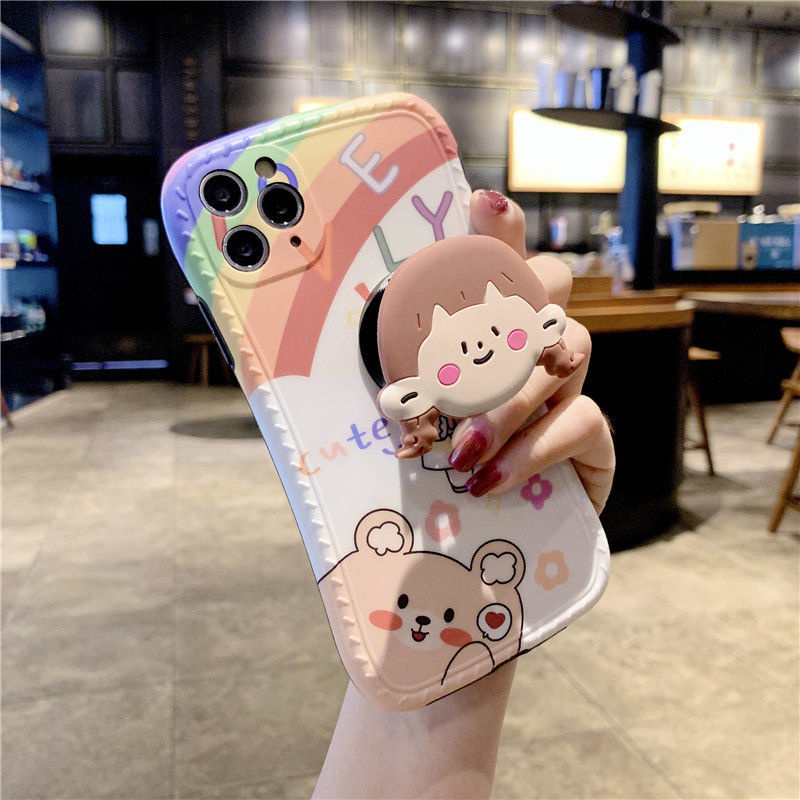 Ốp Điện Thoại Silicon Họa Tiết Cô Gái Dễ Thương Cho IPhone 12 Pro max 7 8Plus SE X XS XR XSMAX 11