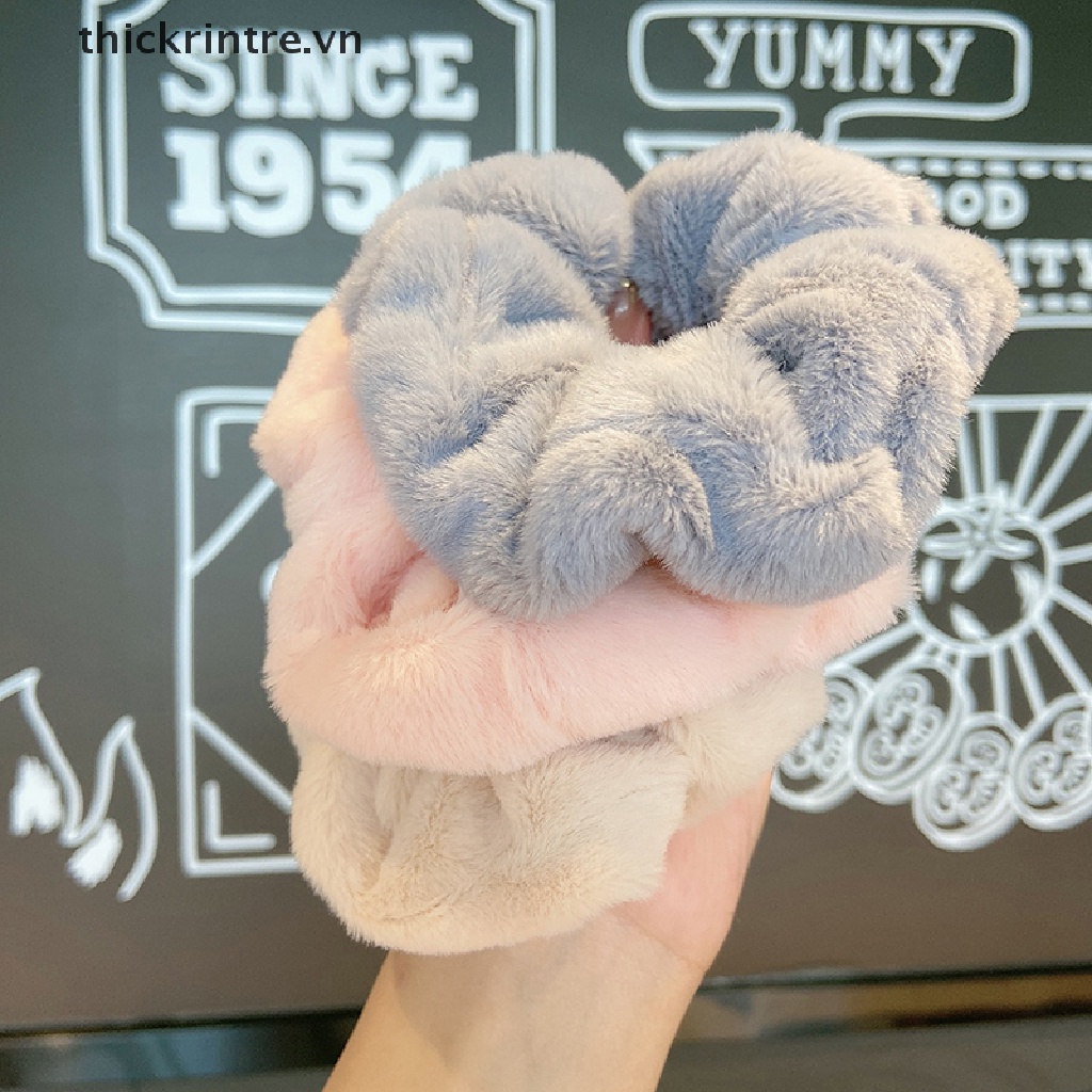 Dây cột tóc đuôi ngựa co giãn mềm mại giữ ấm cho nữ