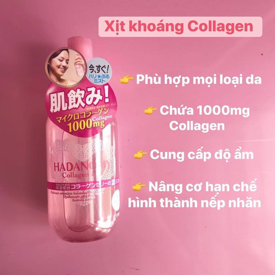 Xịt Khoáng Hadanomy Collagen Mist Nhật Bản Bổ Sung Collagen 250ml