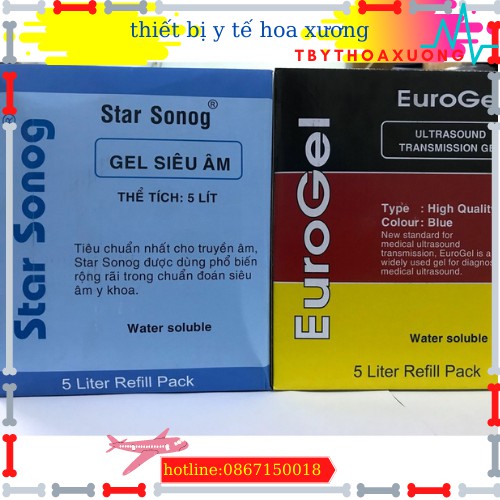 gel triệt lông,Gel siêu âm Star Sonog can 5 lít màu xanh
