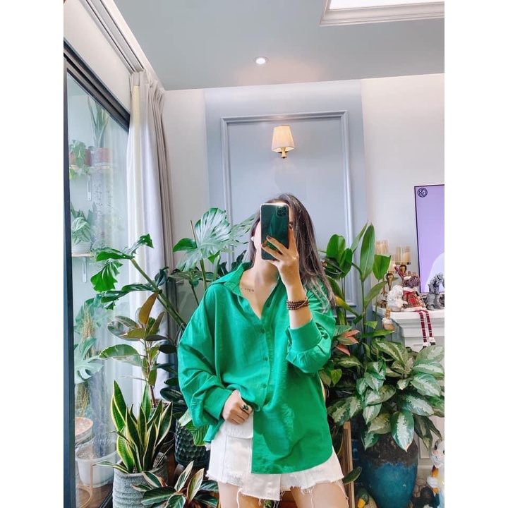 áo sơ mi nữ dài tay hàn quốc màu thời trang cá tính