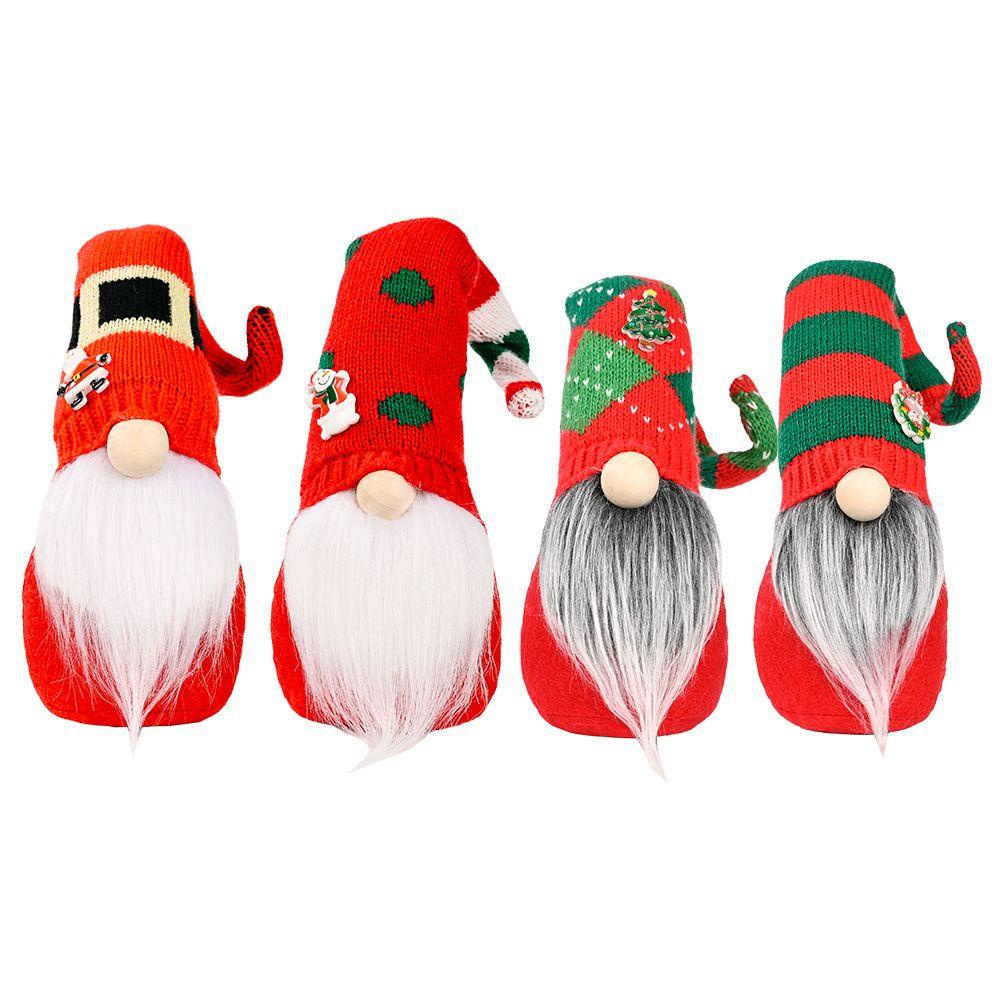 Lakamier Mũ Dệt Kim Màu Đỏ Và Xanh Lá Cây Hình Ông Già Noel Gnome Rudolph Trang Trí Nhà Cửa Giáng Sinh