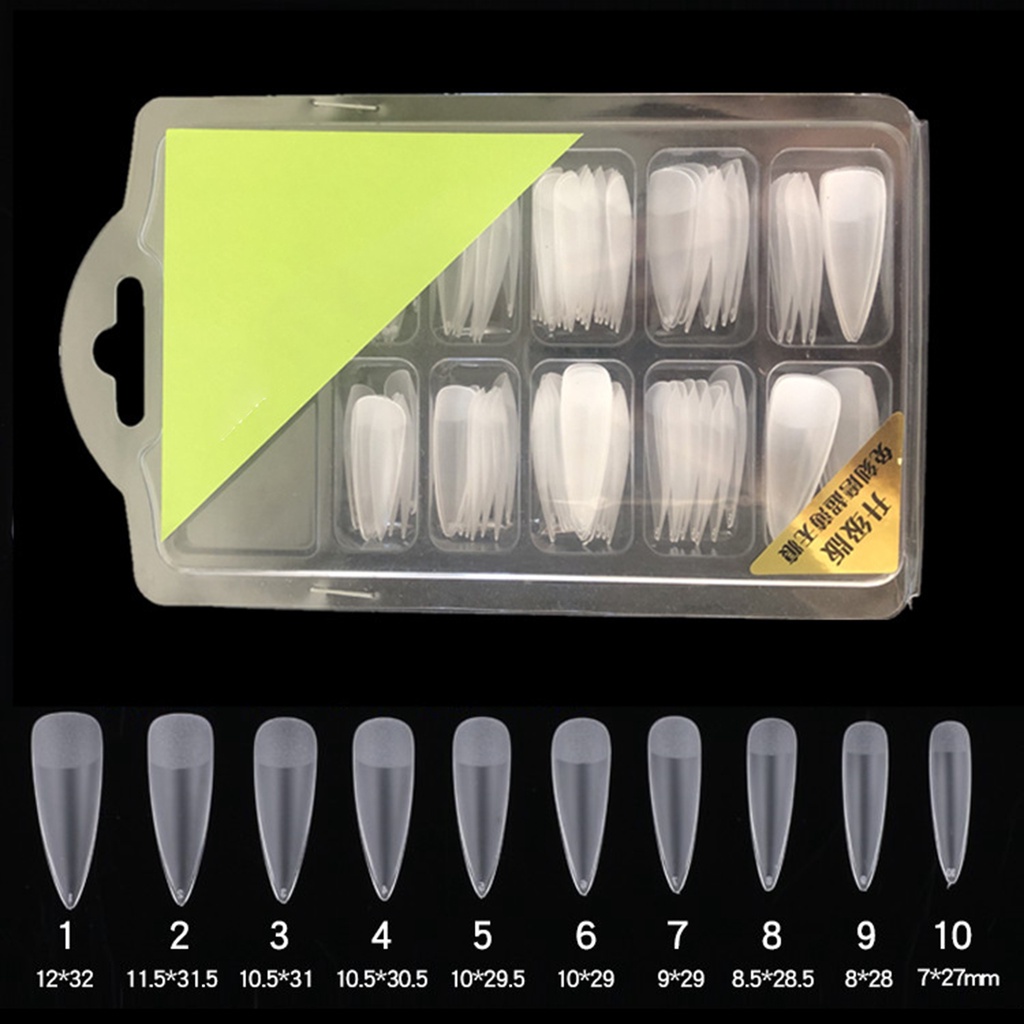 [Hàng mới về] Hộp 96 Móng Tay Giả Siêu Mỏng Trong Suốt Trang Trí Móng Tay Tiện Dụng