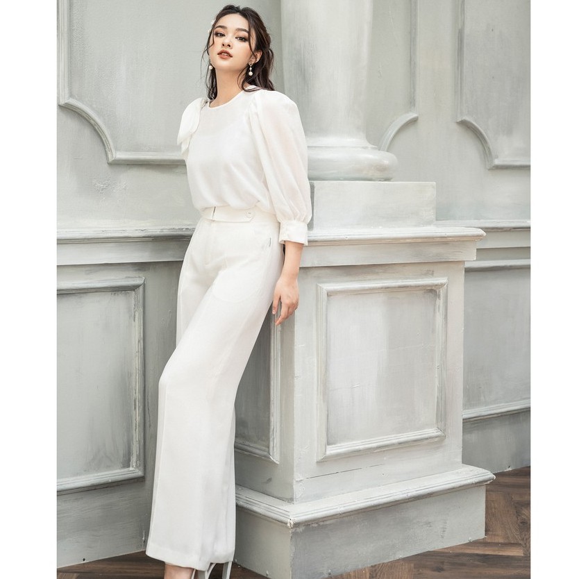 Quần suông Emspo Milestone, đai eo rời, bấu mí dọc ống thân trước QL1261