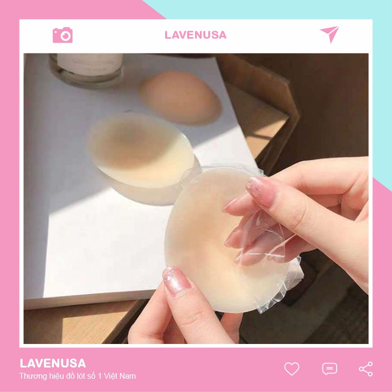 Miếng dán ngực tàng hình silicon siêu dính tái sử dụng nhiều lần LAVENUSA AL38