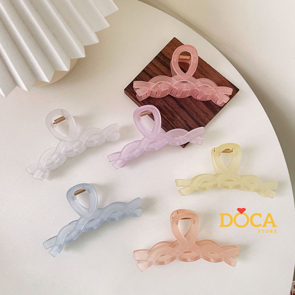 Kẹp tóc nữ dài xoắn sương mờ Hàn Quốc KT29