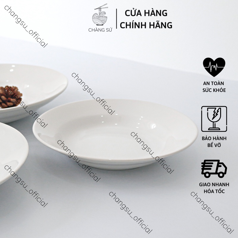 Bộ bát đĩa sứ trắng cao cấp 2 người ăn siêu sang Hảo Cảnh - HCB2