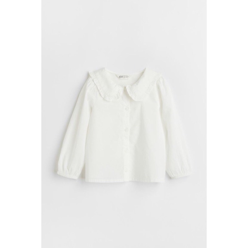 Sơ mi trắng bèo dài tay bé gái size 1,5-10y