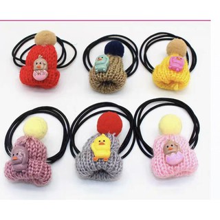 Dây cột tóc mũ len siêu xinh hot trend