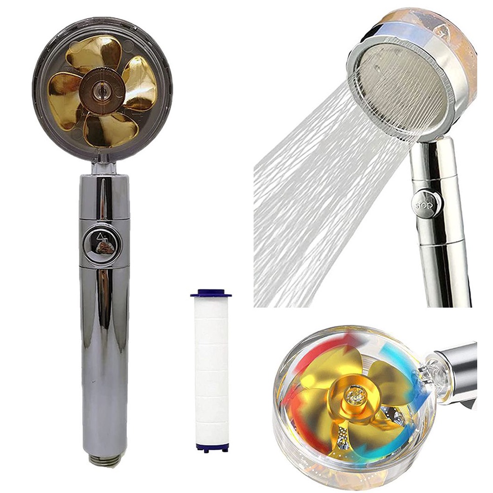 Đầu vòi sen tăng áp turbo có thể điều áp hỗ trợ massage cơ thể an toàn tiện dụng cho phòng tắm