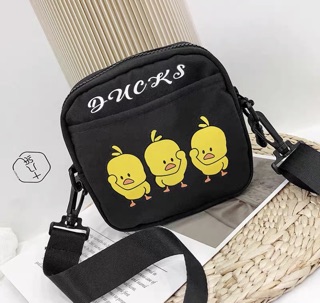 TÚI ĐEO CHÉO VẢI - 3 con vịt vuông