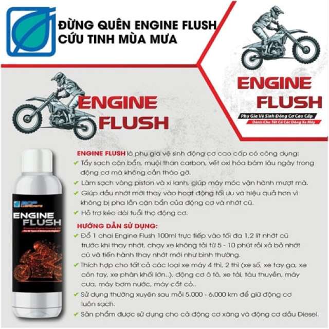 Dung dịch vệ sinh động cơ xe máy siêu sạch BCP Thái Lan Engine Flush chai 100 mL