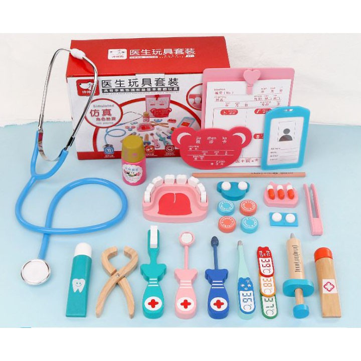 Đồ chơi bác sĩ cho bé tập làm bác sĩ - Đồ chơi gỗ thông minh Winwintoys cho bé