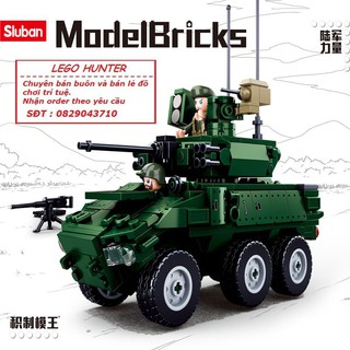 Xếp Hình Army Sluban M38 B 0753 Armored Vehicle Xe thiết giáp EBRC