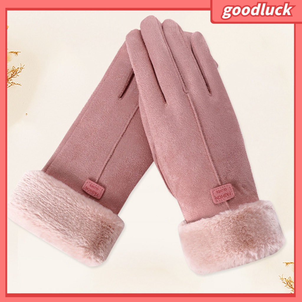 Đôi găng tay da lộn giữ ấm có thể dùng màn hình cảm ứng tiện dụng cho nữ