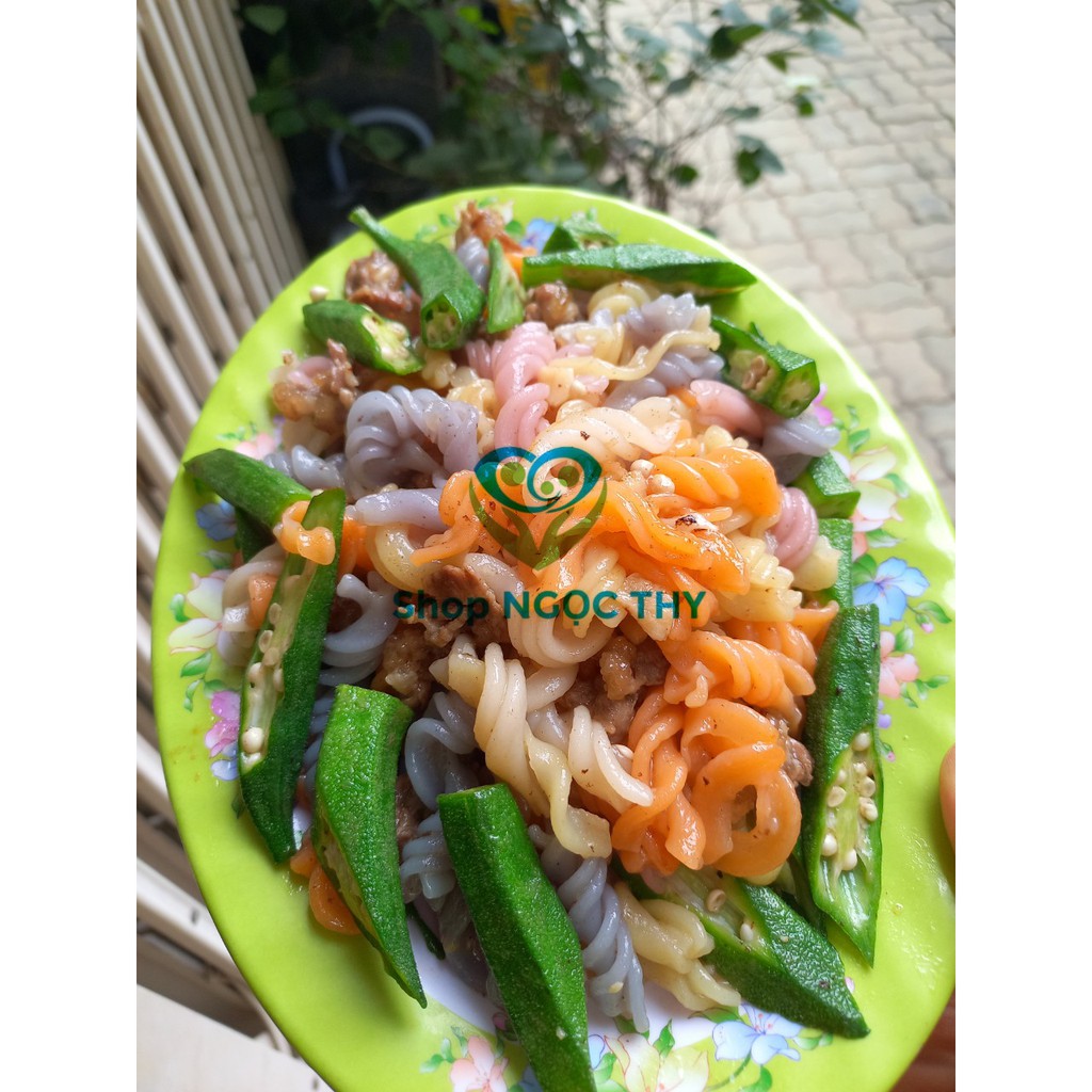 [Mới] Nui XOẮN rau củ ngũ sắc 100% tự nhiên gói 300gr