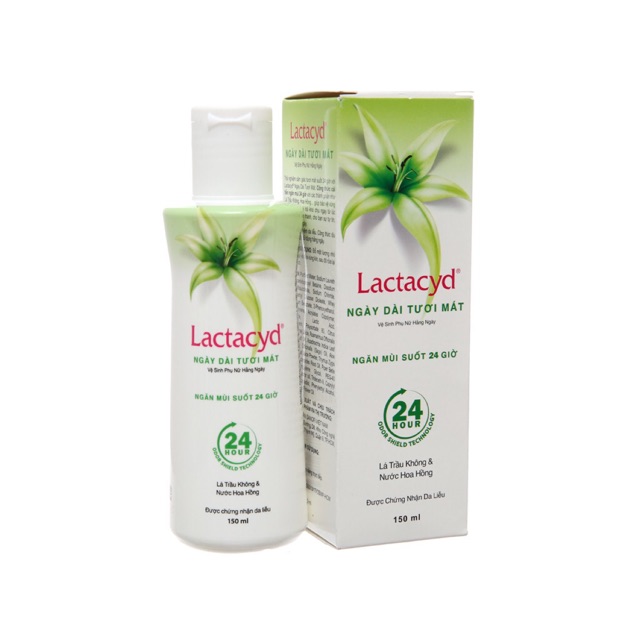 Dung dịch vệ sinh Lactacyd ngày dài tươi mát 250ml ngăn mùi suốt 24h - lá trầu không và nước hoa hồng