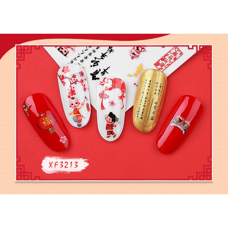 [Hàng mới về] Set nhãn dán họa tiết 3D trang trí móng nghệ thuật