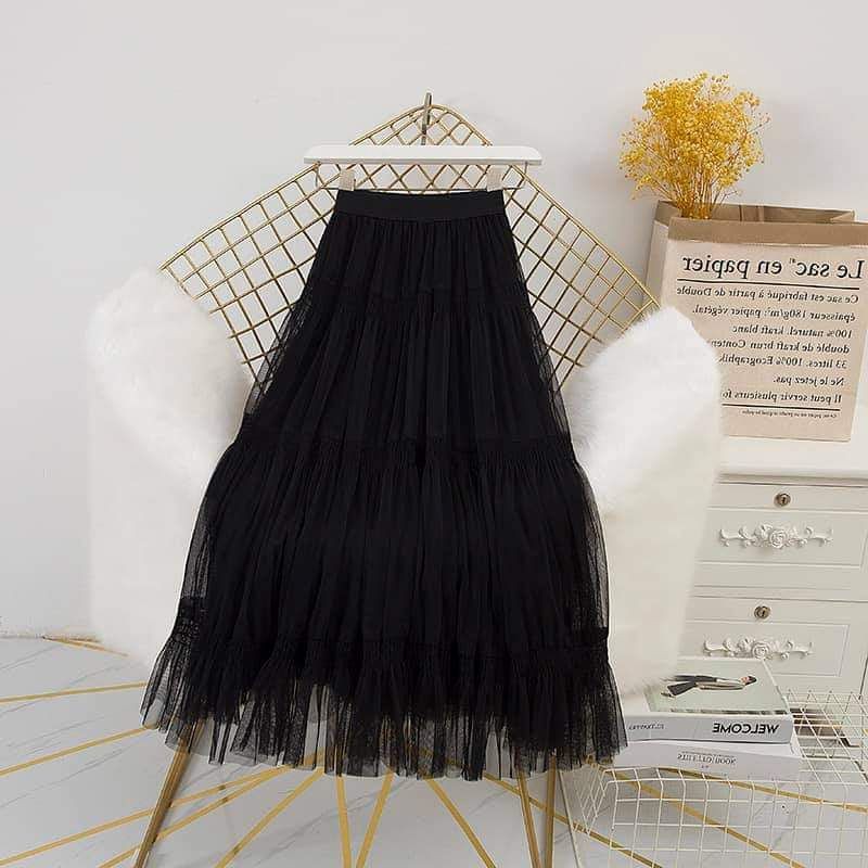 chân váy ren đen 2 lớp