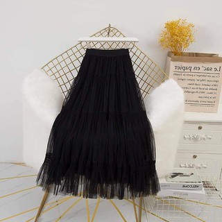 Chân váy ren đen 2 lớp