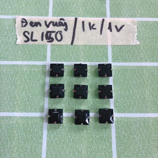 Nút áo,Cúc áo,Khuy áo đá đen vuông (phụ kiện may vá, trang trí quần áo may mặc, Handmade,DIY)