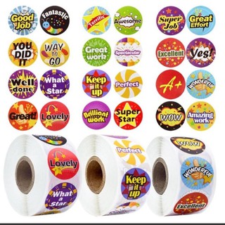 Sticker Tiếng Anh Khen Thưởng Cuộn 500 Nhãn