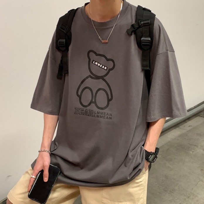 Áo Thun Tay Ngắn Cổ Tròn In Hình Gấu Thời Trang Dành Cho Nữ