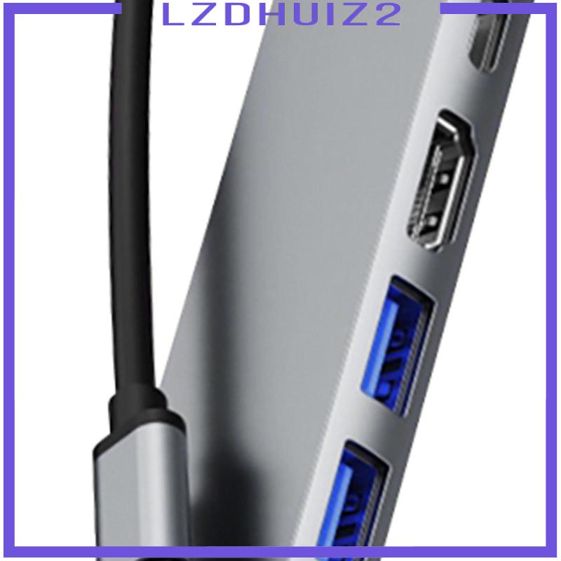 Bộ Chia Bảy Cổng Mạng Ethernet Type C Màu Xám 12.2x1.4x0.6Inches Chuyên Dụng Cho Laptop