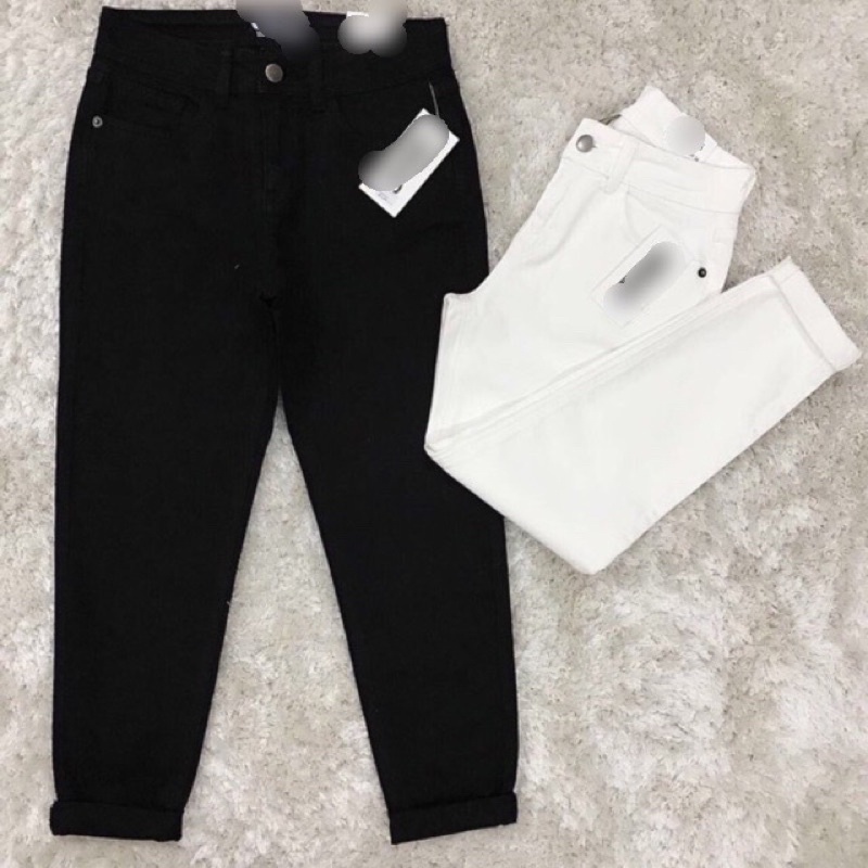 Quần baggy 9 tấc trắng đen
