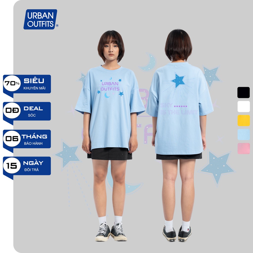 Áo Thun Tay Lỡ Nữ Nam Form Rộng URBAN OUTFITS In Sky Is The Limit ATO45 Cotton 4 Chiều Local Brand