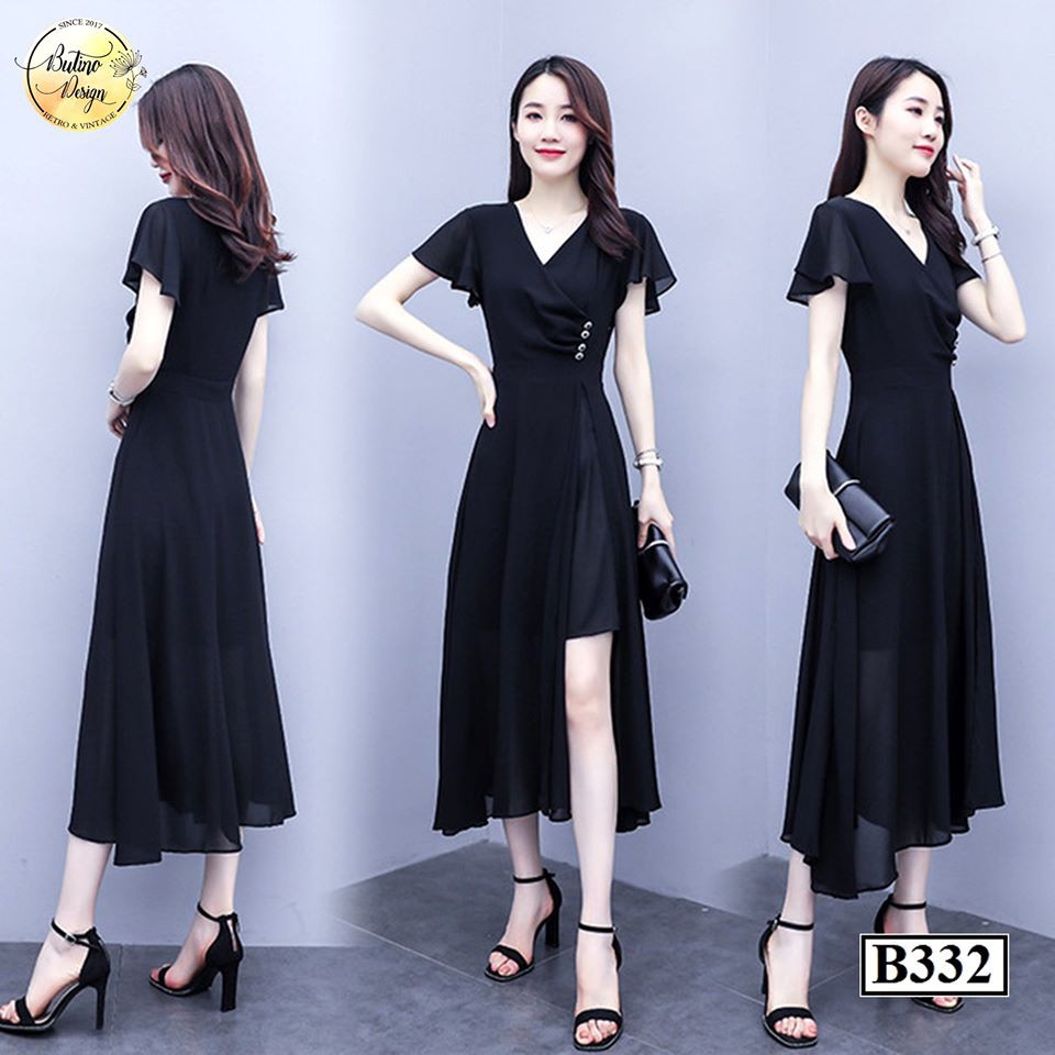 [FREESHIP] Váy đầm suông B332 Đen BUTINO SHOP thời trang nữ hàng thiết kế Cao Cấp | BigBuy360 - bigbuy360.vn