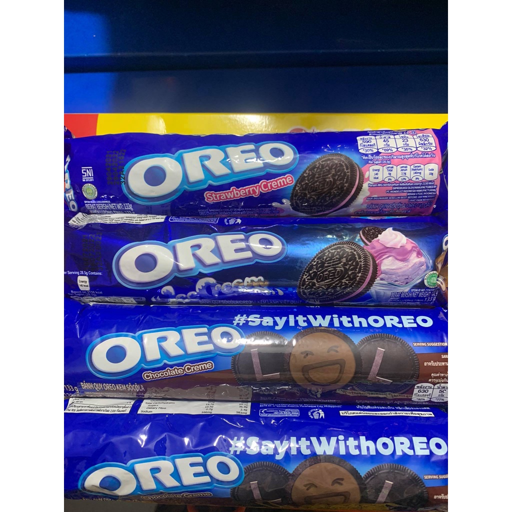 Bánh Oreo 4 vị (sô,vani.kem lạnh,dâu) dạng cây 133g