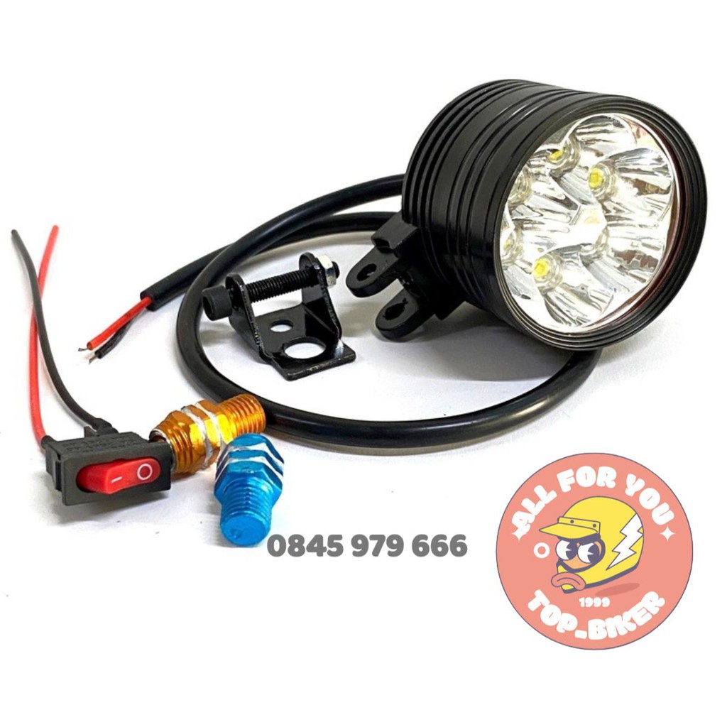 Đèn Led trợ sáng L6 mini 3 chế độ.Bảo hành 1 năm Top biker