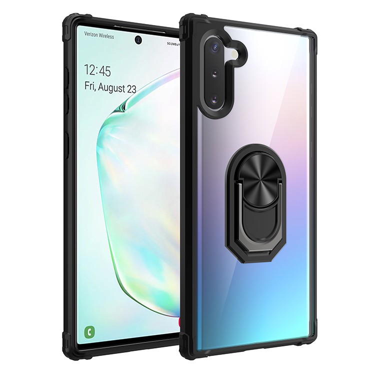 Ốp điện thoại trong suốt kiểu giáp kèm giá đỡ hình nhẫn có nam châm cho Samsung Galaxy Note 10 / Note 10 Plus