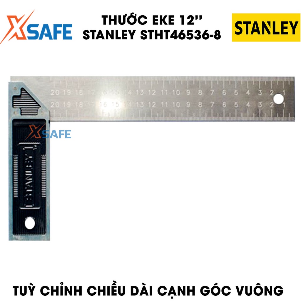 Thước Eke STANLEY gia công thép cứng không gỉ Thước kẻ Stanley thiết kế thông minh tiện ích, chất liệu cao cấp