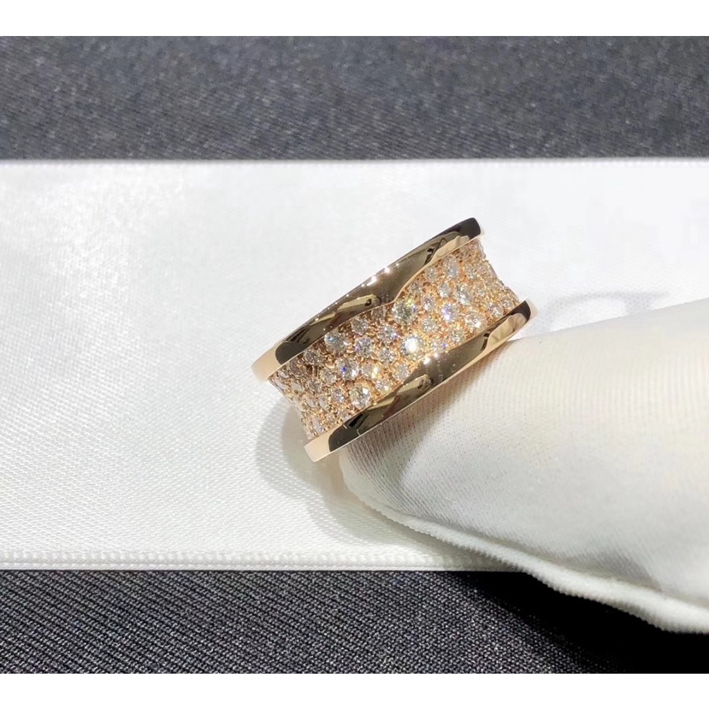 2023 Nhẫn lò xo vàng hồng nạm kim cương