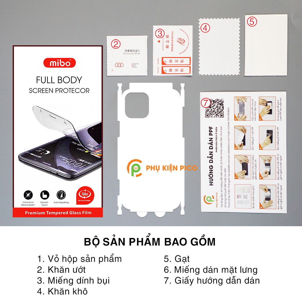 Dán lưng Iphone 11 chính hãng Mibo PPF trong suốt tự phục hồi vết xước cho Iphone 11