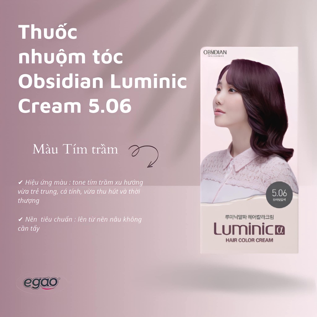 Thuốc nhuộm tóc phủ bạc Obsidian Luminic Hàn Quốc 200g