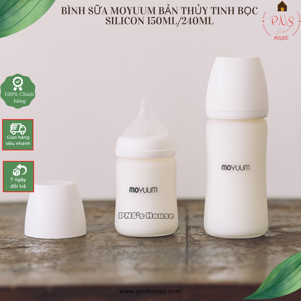 Bình sữa Moyuum Hàn Quốc Bọc Silicon 150ML