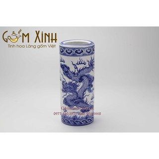 Ống hương thờ Bát Tràng (cao 21cm)_Đồ thờ Bát Tràng