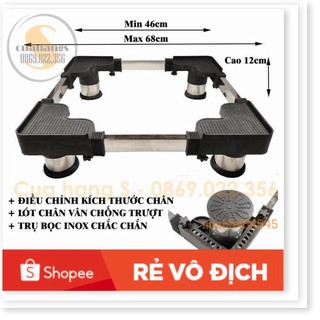 Chân kệ máy giặt tủ lạnh cao cấp trụ Inox