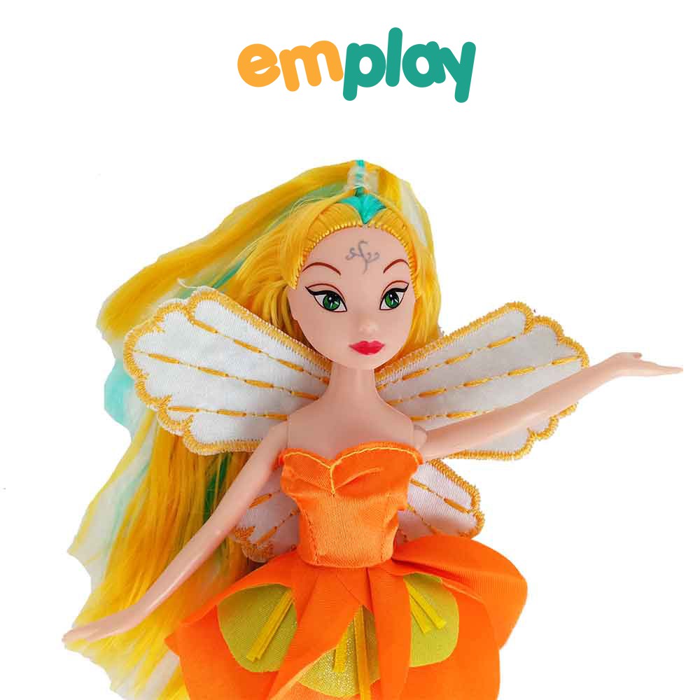 Đồ chơi búp bê Barbie áo cam cho bé gái Emplay cao cấp, đồ chơi thời trang nữ tính, kích thích thị giác cho trẻ