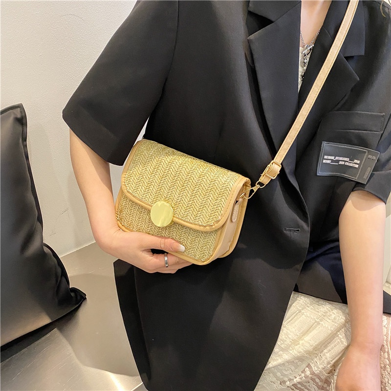 Túi Xách Đan Lát Phong Cách Retro Thời Trang Cho Nữ