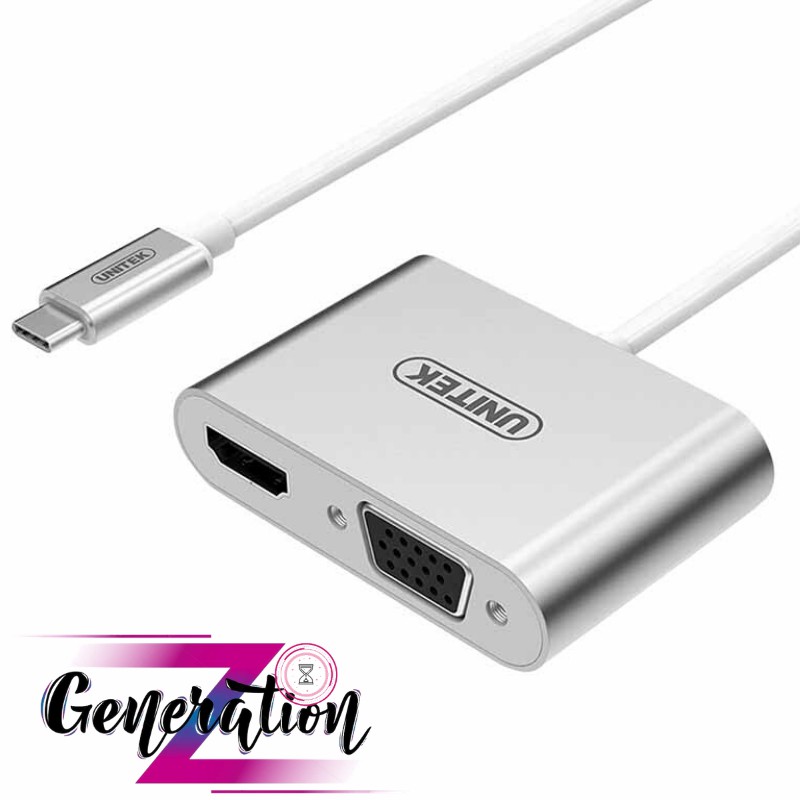 CÁP CHUYỂN TYPE-C RA HDMI + VGA UNITEK (Y-V100SL)