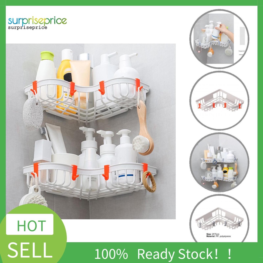 Kệ đựng đồ gắn góc tường nhà tắm chống biến dạng liền mạch