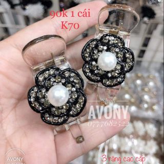[cao cấp] Kẹp tóc càng cua 3 răng hoa hồng đính đá siêu sang