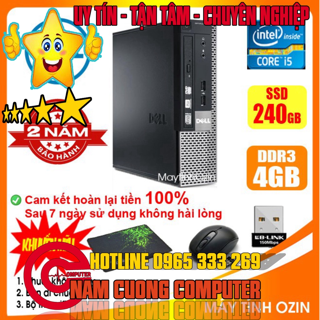 Case máy tính để bàn đồng bộ DEL CPU i5 3330 - RAM 4GB - SSD 240GB - SSD 120GB