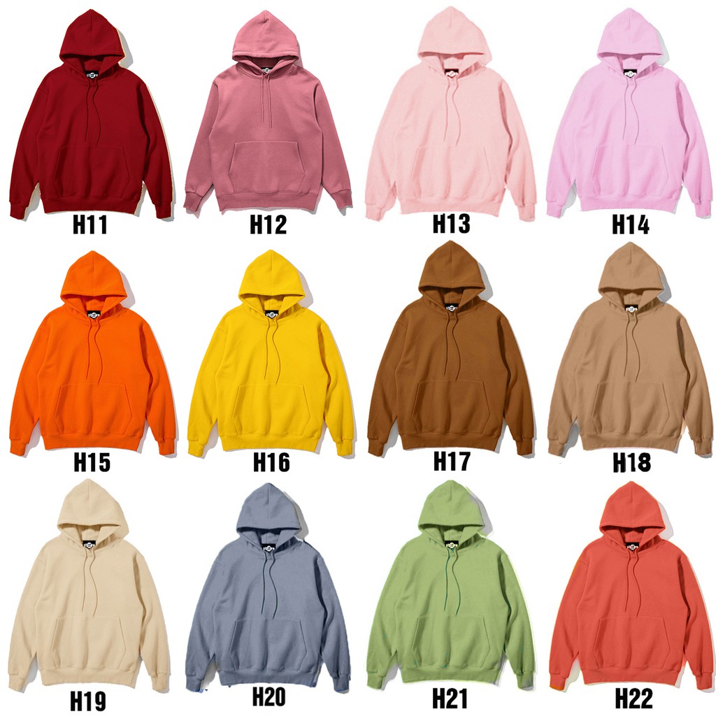 Áo Hoodie unisex 2T Store bst 24 màu sắc - Áo khoác nỉ chui đầu nón 2 lớp dày dặn chất lượng (Màu 13 đến 24)