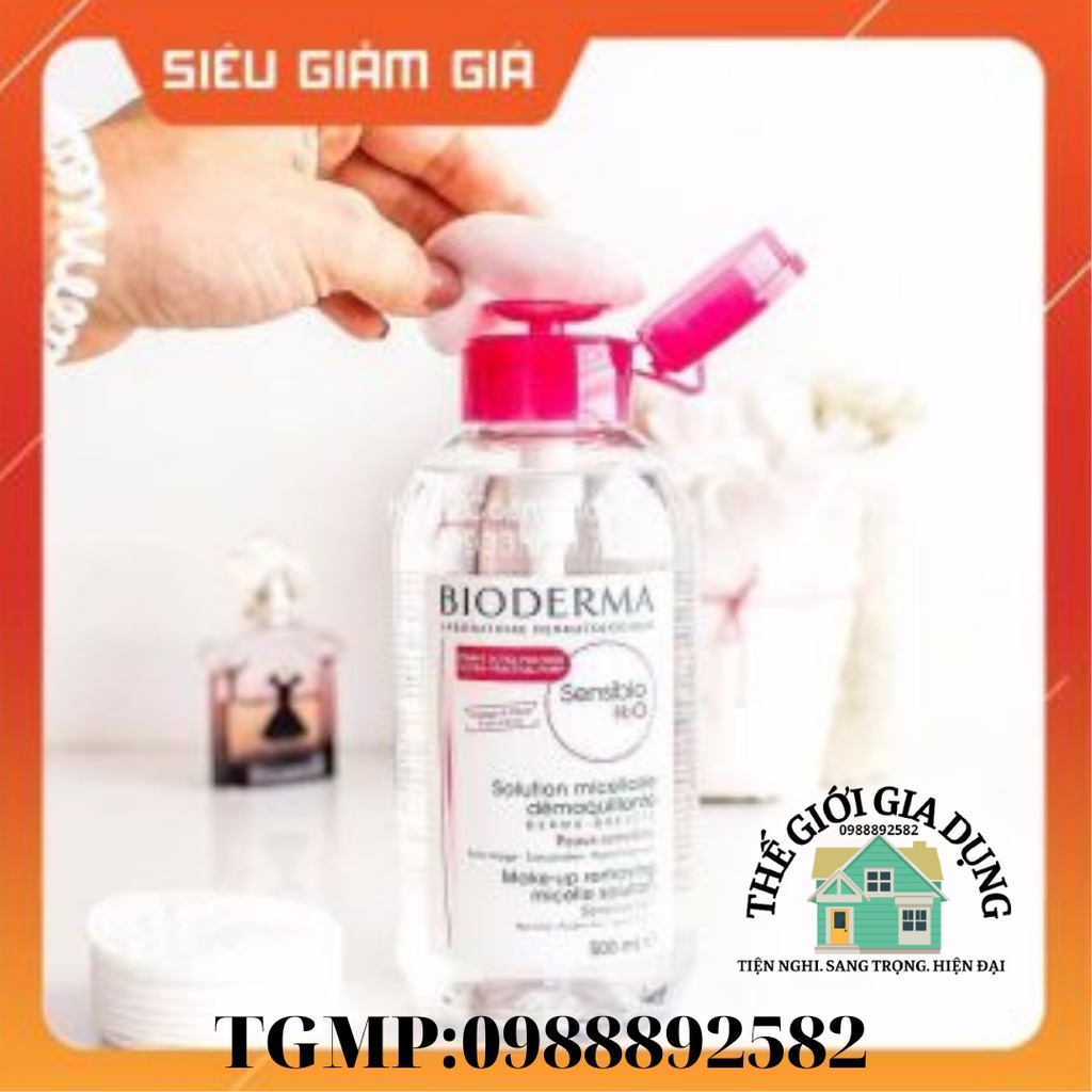 Nước tẩy trang Bioderma Crealine H2O Solution Micellaire Nắp Nhún Màu Hồng 500ml - thegioimypham1