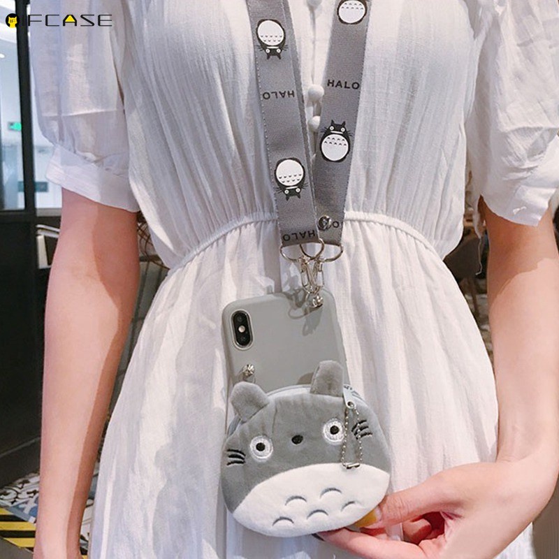 Ốp Điện Thoại Thiết Kế Ví Đựng Tiền Xu Hình Totoro / Bơ / Hoa Hướng Dương Cho OPPO A94 A93 A74 A35 A54 Reno 6 Lite